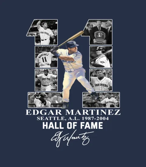 Edgar Martinez 11 Seattle Hall Of Fame Signature