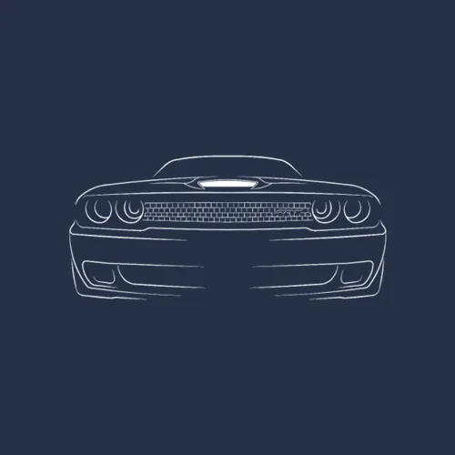 Dodge Challenger Srt Hellcat Front Stencil White