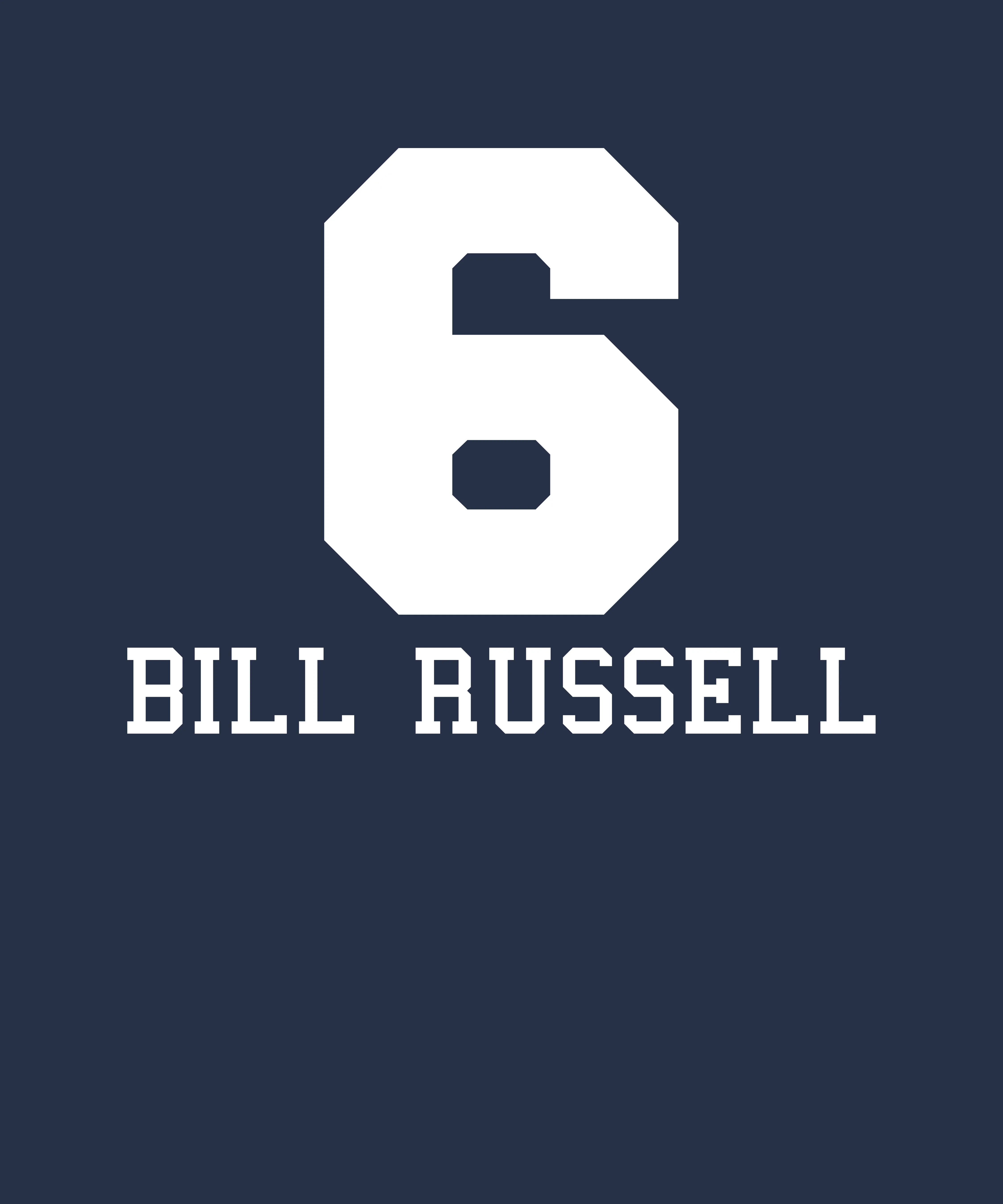 Bill Russell 6 Boston Basketball Fan Worn Sports