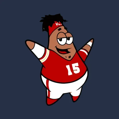 Patrick Star Mahomes Funny Kansas City Spongebob Parody Game Day Football Gift
