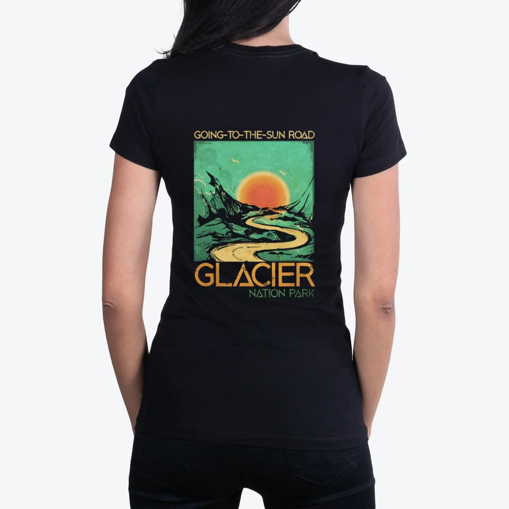 Going To The Sun Road Glacier National Park Retro Montana