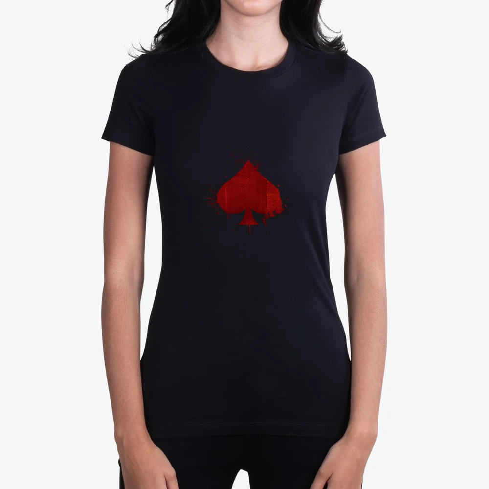 Ace The Spade Grunge Art With Red Color On Black