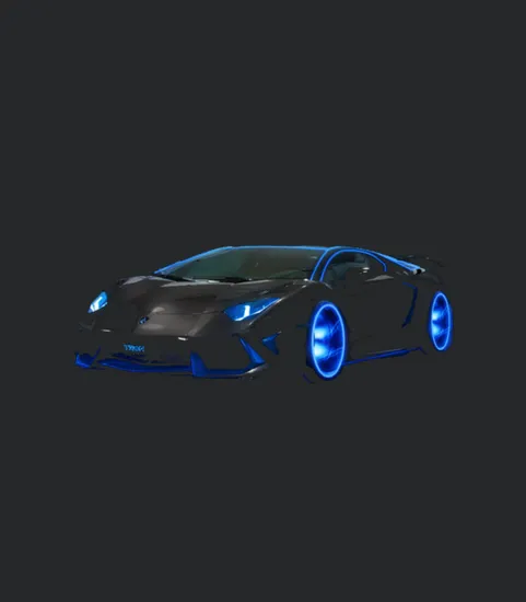 Black Lamborghini Blue Neon