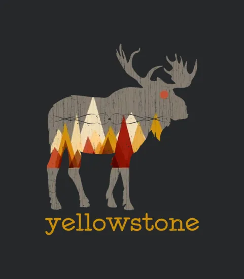 Vintage Yellowstone National Park Bull Moose Long