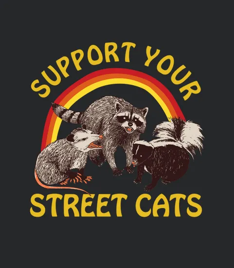 Cat Kitten Support Your Local Street Cats Vintage