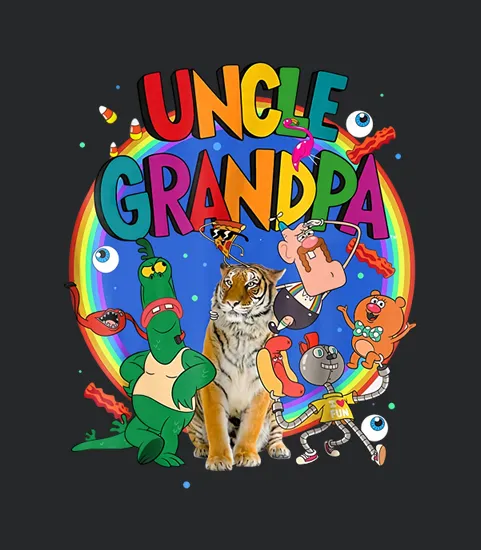 Cn Uncle Grandpa The Whole Crew Logo Rainbow Graphic