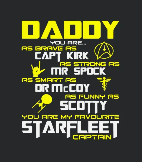 Daddy Super Star Dad Papa Hero Fathers Day Gift Trek