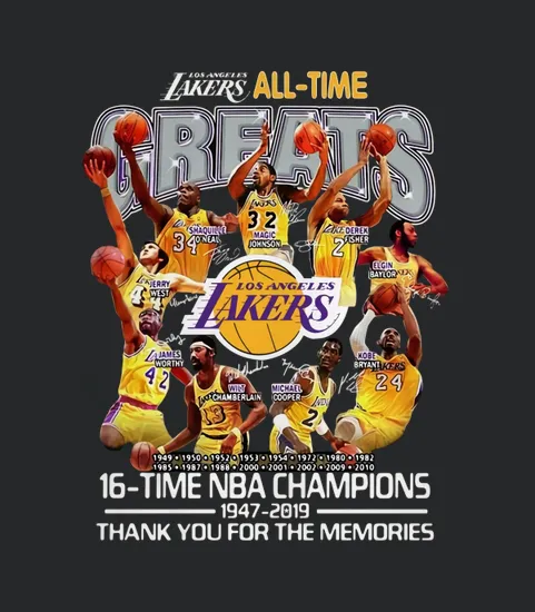 Los Angeles Lakers All Time 16 Time Nba Champions