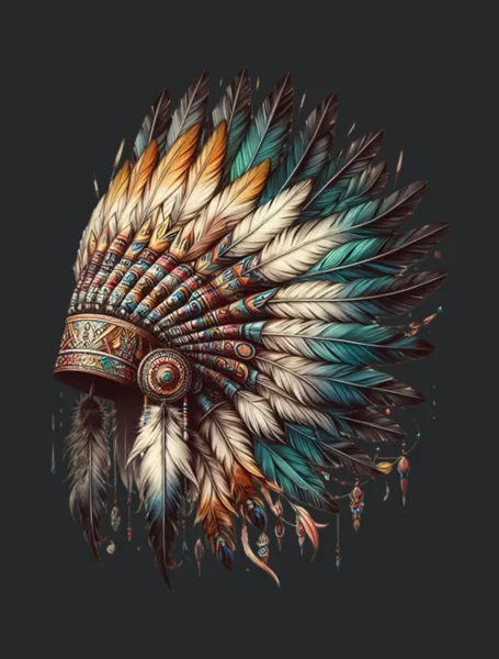 Native American Indian Headdress Graphic Tees Men