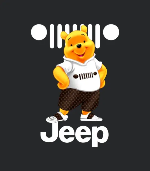 Winnie The Pooh With Jeep American Automobiles Brand