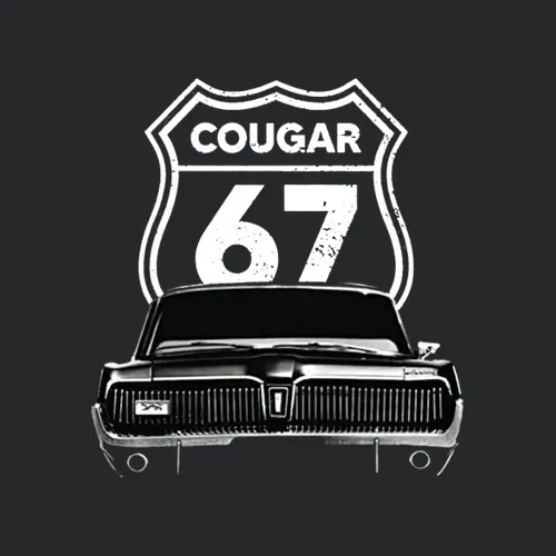 1967 Mercury Cougar Front Grill View With Highway