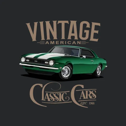Vintage Green Camaro Classic Car