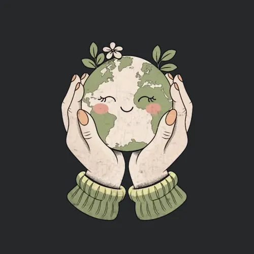 Kindness Vibes Caring Hands Holding Smiling Earth