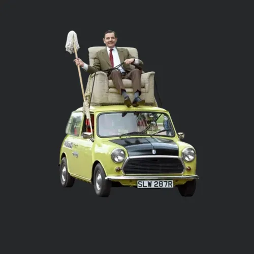 Mr Bean Rides On Top Of Car Retro 90s Tv Show Fan