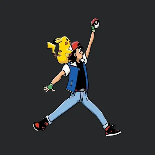 Pokemon Go Jumpman Ash Pikachu Pokeball Catch Em All