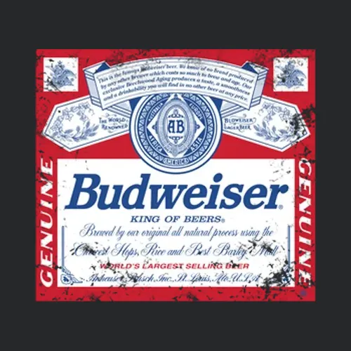 Budweiser American Beer Logo Retro Label Drinking