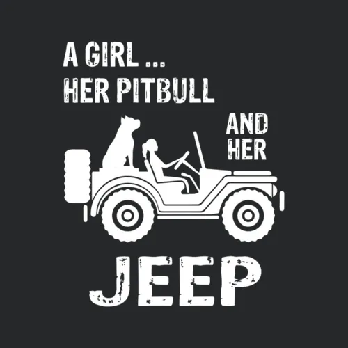 A Girl Her Pitbull And Her Jeep
