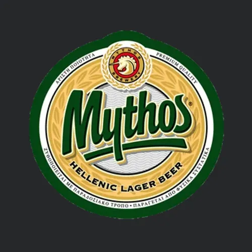 Mythos Brewery Hellenic Lager Greek Beer Ale Logo Worn
