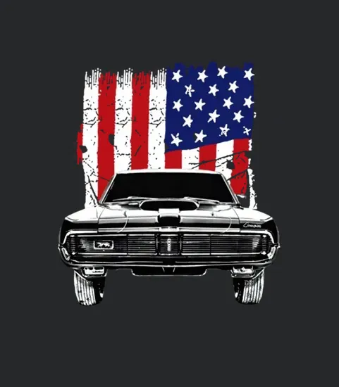 1969 Mercury Cougar Front Grill View Silhouette
