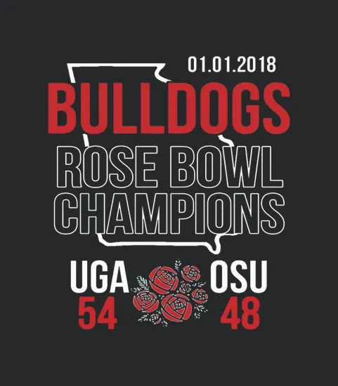 Bulldogs Rose Bowl Champions Score 2018 Georgia